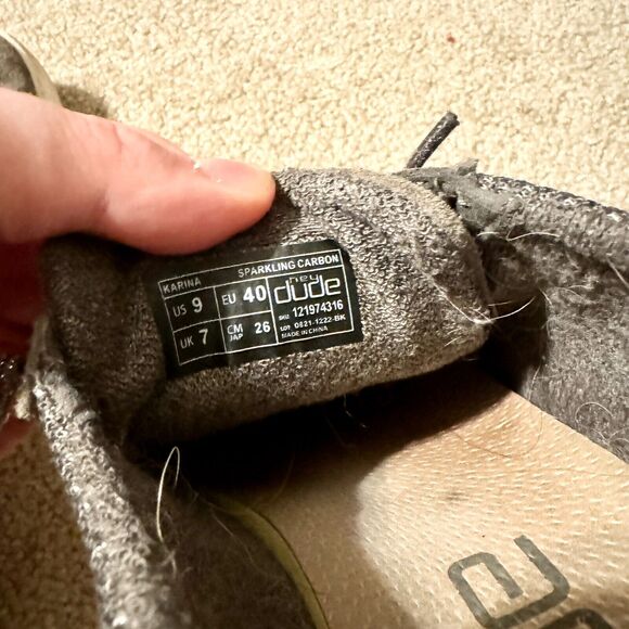 Hey Dude Women Size 9 Kenina Sparkling Grey Laced Slip On Comfort Casual Summer - Picture 3 of 6